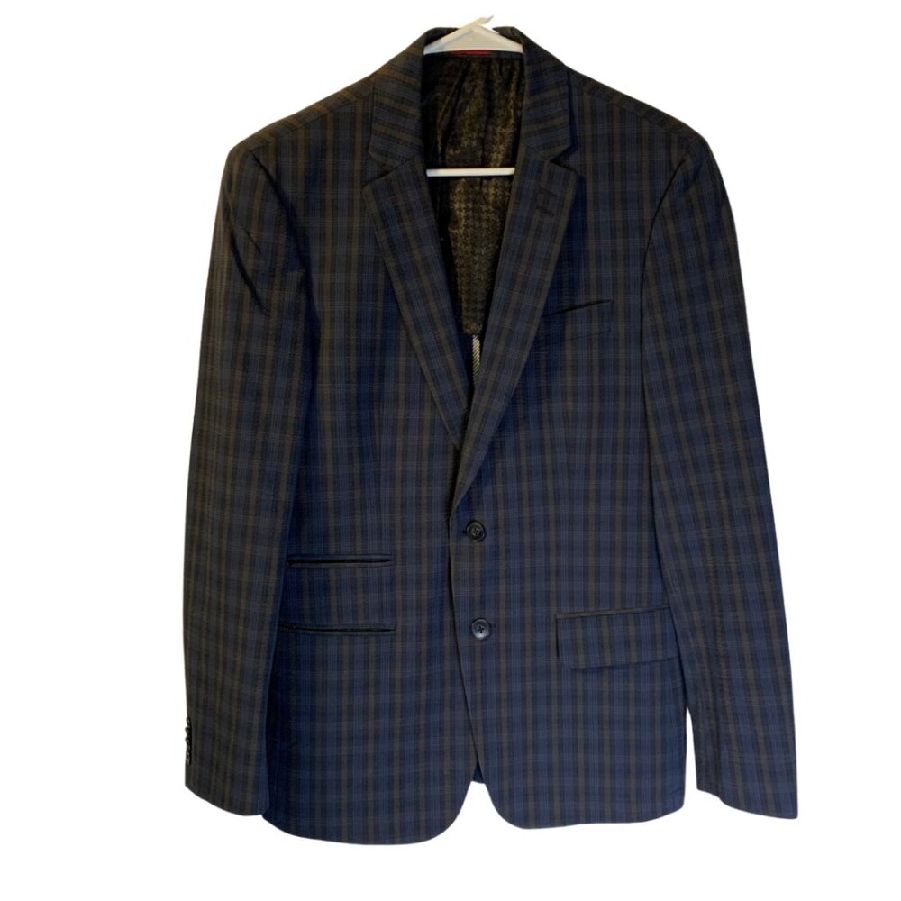 John Varvatos Plaid Sport Coat - Black and Brown
